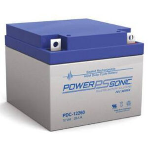 12V 28Ah Powersonic AGM Deep Cycle Sealed Lead Acid (SLA) Battery, PDC-12260