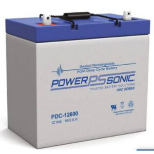 12V 59Ah Powersonic AGM Deep Cycle Sealed Lead Acid (SLA) Battery, PDC-12600