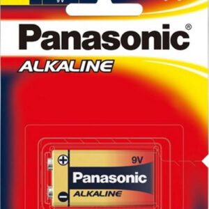 9 VOLT Panasonic Alkaline 6LR61T/1B Battery, 1 Pack