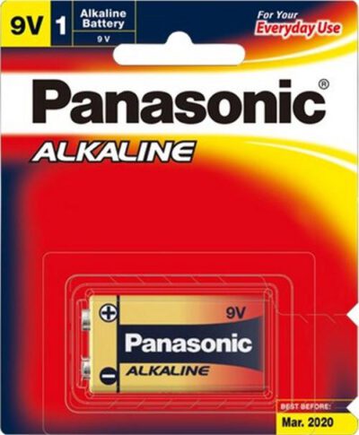 9 VOLT Panasonic Alkaline 6LR61T/1B Battery, 1 Pack