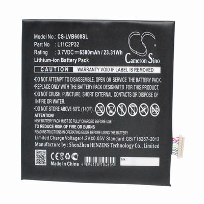 Lenovo A7600 Tablet Battery 3.7V 6300mAh Li-Polymer LVB600SL